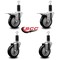 Service Caster 4'' Black Poly Swivel 1-1/4'' Expanding Stem Caster Set 2 Total Lock Brakes, 4PK SCC-EXTTL20S414-PPUB-BLK-2-S-2-114 - alternate 2
